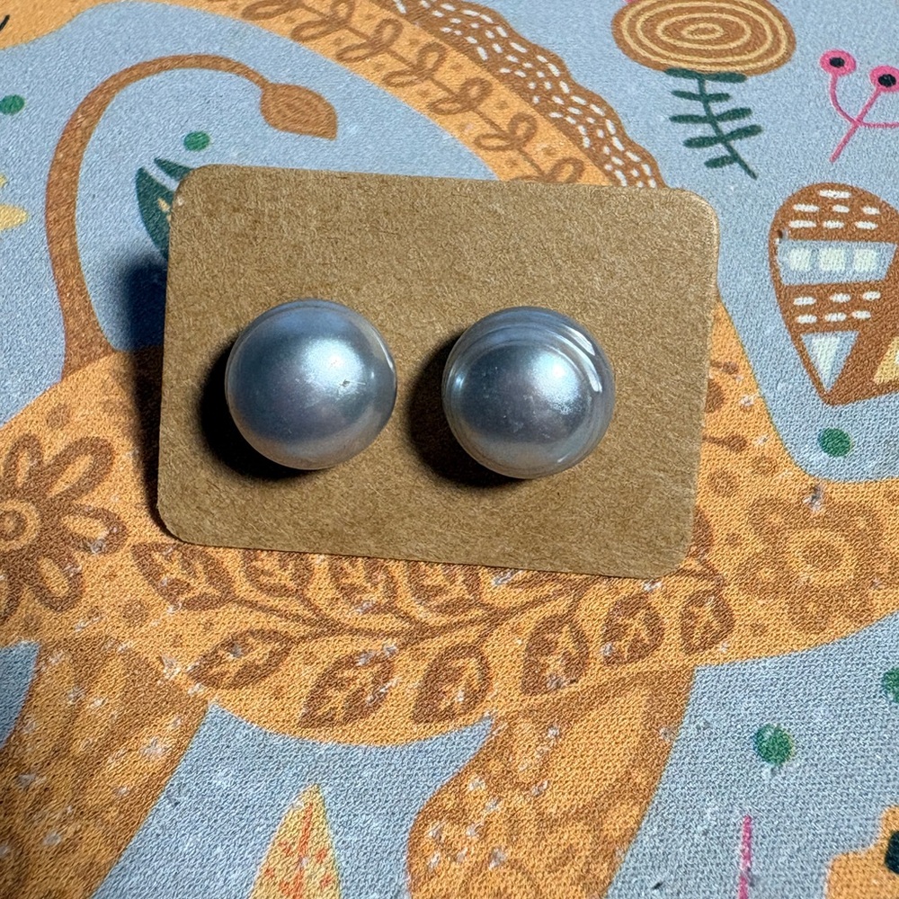 Blue freshwater pearl Stud Earrings